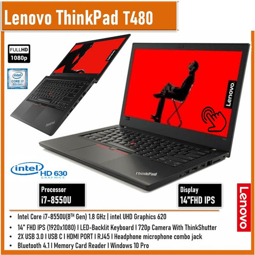 لپ تاپ لنوو مدل Lenovo Thinkpad T480 مهندسی(کارکرده)